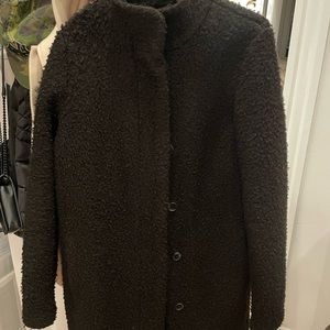 Black Old Navy Teddy coat - high collar